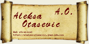 Aleksa Otašević vizit kartica